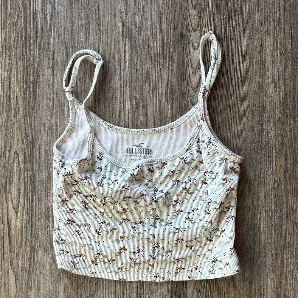 Hollister baby cami  Floral Cream Women's Top